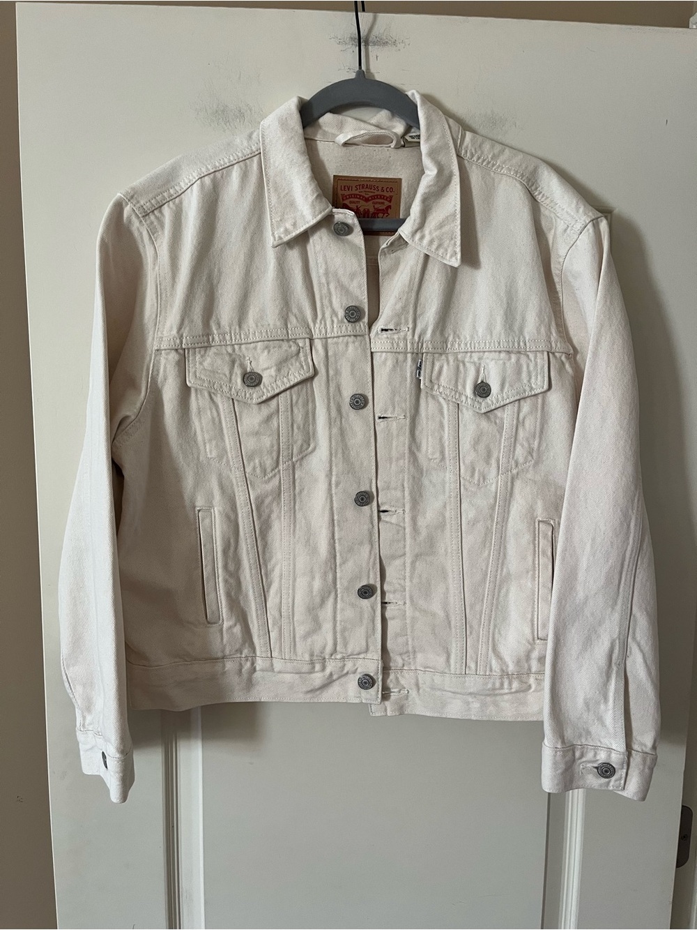 Levi’s Light Cream Cotton Jean Jacket Women’s Size XL